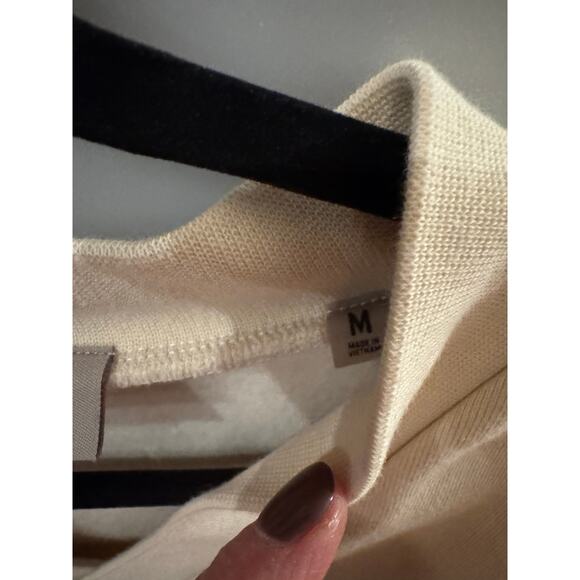 Essentials Cream & Tan Vest Sweater - Size Medium - Picture 7 of 8